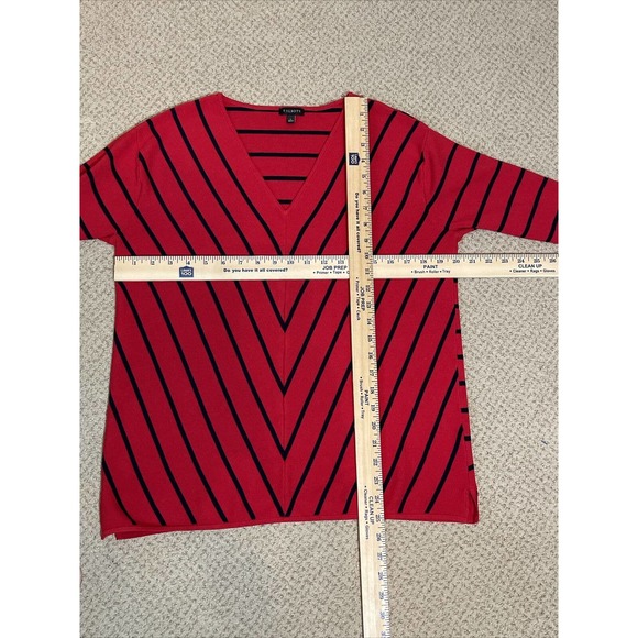TALBOTS Women’s L Red Black Sweater Viscose Nylon - Picture 5 of 5